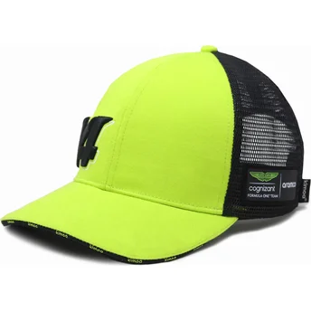 verstellbare-hellgrune-und-schwarze-trucker-kappe-fernando-alonso-von-aston-martin-formula-1-von-kimoa