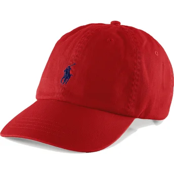 Rote verstellbare Curved Cap mit blauem Logo Cotton Chino Classic Sport von Polo Ralph Lauren