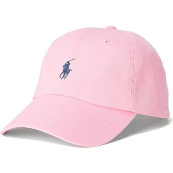 Čepice zaoblená růžová nastavitelný pásek Cotton Chino Classic Sport Polo Ralph Lauren