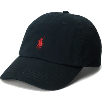 Čepice zaoblená černá nastavitelný pásek Cotton Chino Classic Sport Polo Ralph Lauren