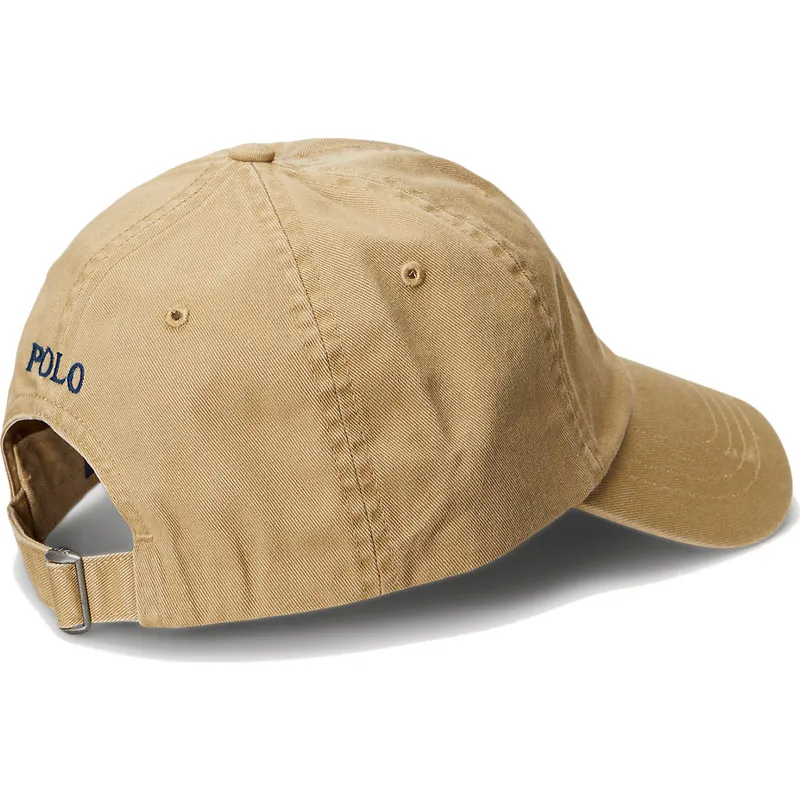 braune-verstellbare-curved-cap-mit-marineblauem-logo-cotton-chino-classic-sport-von-polo-ralph-lauren