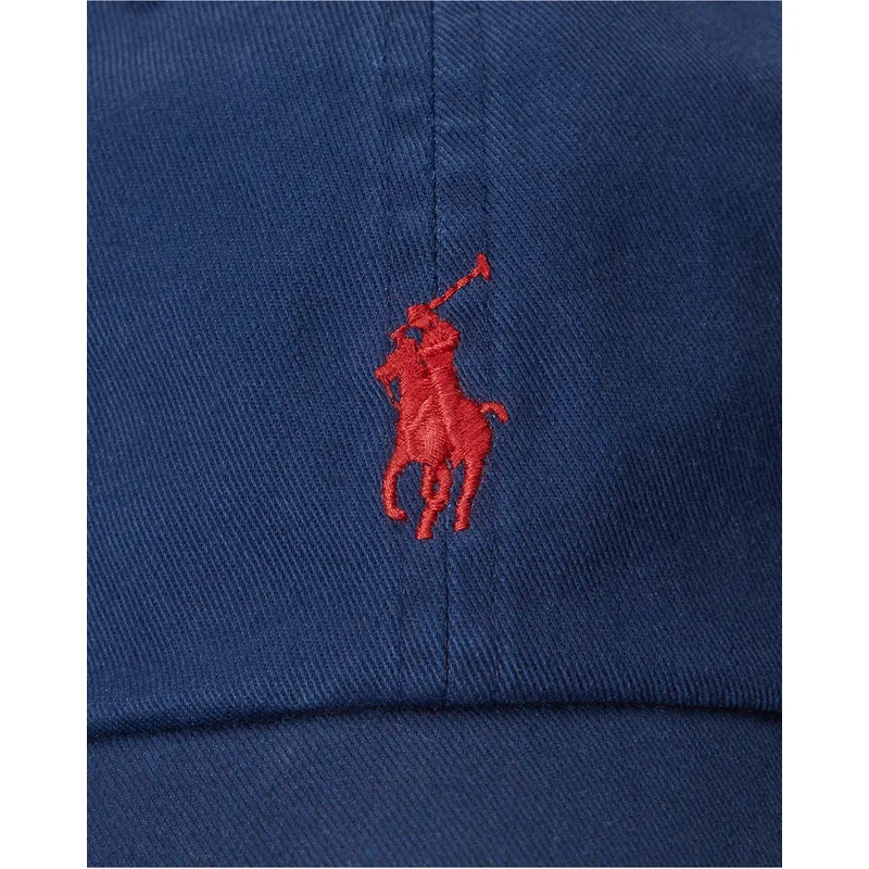marinbla-bojd-justerbar-keps-med-rod-logotyp-cotton-chino-classic-sport-fran-polo-ralph-lauren
