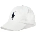 weisse-verstellbare-curved-cap-mit-schwarzem-big-pony-logo-chino-classic-sport-von-polo-ralph-lauren