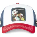 capslab-re4-rick-and-morty-white-blue-and-red-trucker-hat