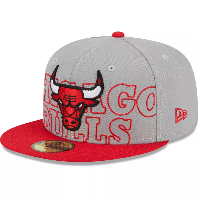 new-era-flat-brim-59fifty-draft-edition-2023-chicago-bulls-nba-grey-and-red-fitted-cap