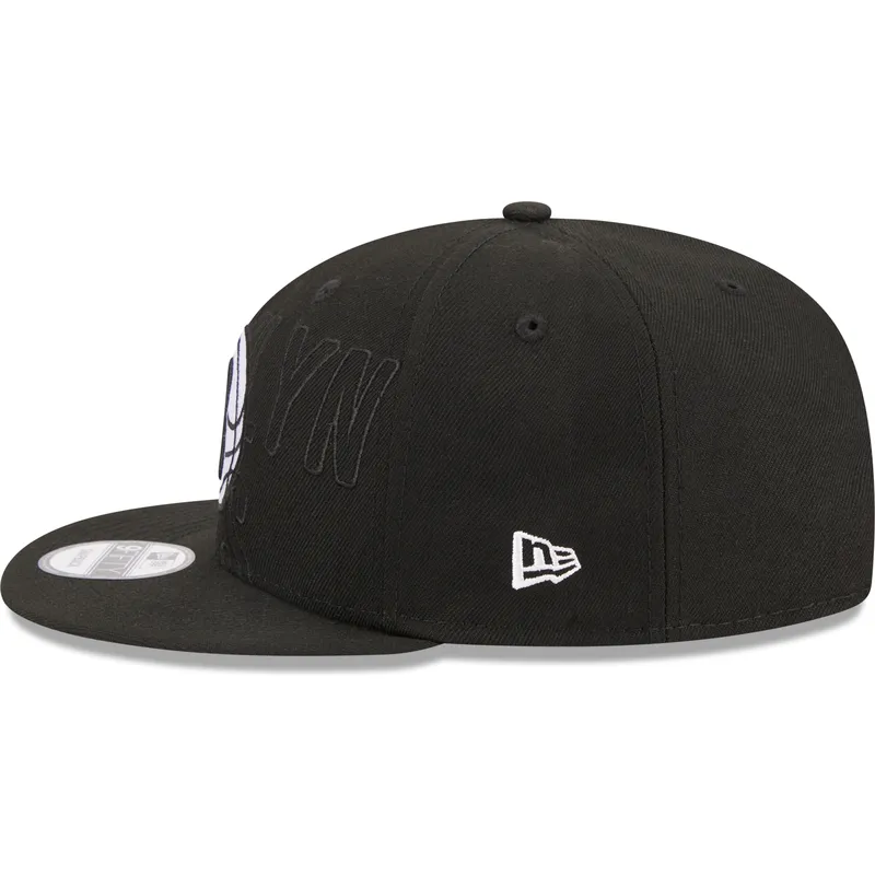 schwarze-flache-snapback-kappe-9fifty-draft-edition-2023-der-brooklyn-nets-nba-von-new-era