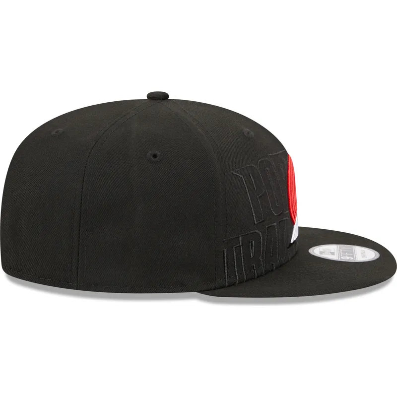 schwarze-flache-snapback-kappe-9fifty-draft-edition-2023-der-portland-trail-blazers-nba-von-new-era
