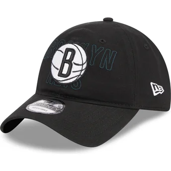 Schwarze verstellbare gebogene Kappe 9TWENTY Draft Edition 2023 der Brooklyn Nets NBA von New Era
