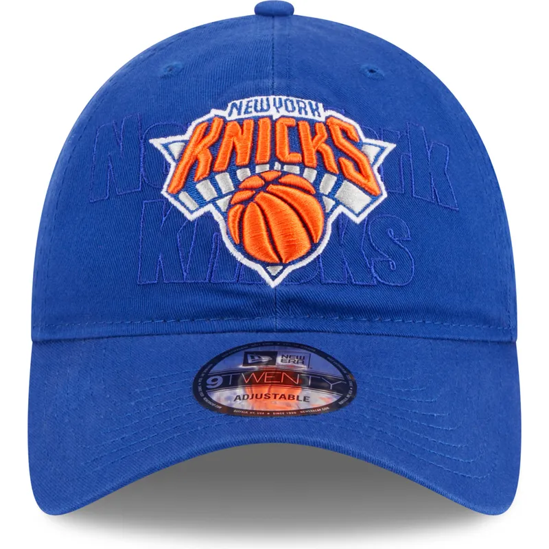 blaue-verstellbare-curved-cap-9twenty-draft-edition-2023-der-new-york-knicks-nba-von-new-era