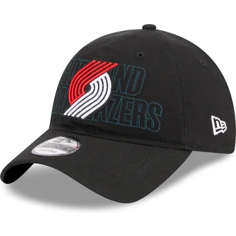 Schwarze verstellbare gebogene Kappe 9TWENTY Draft Edition 2023 der Portland Trail Blazers NBA von New Era