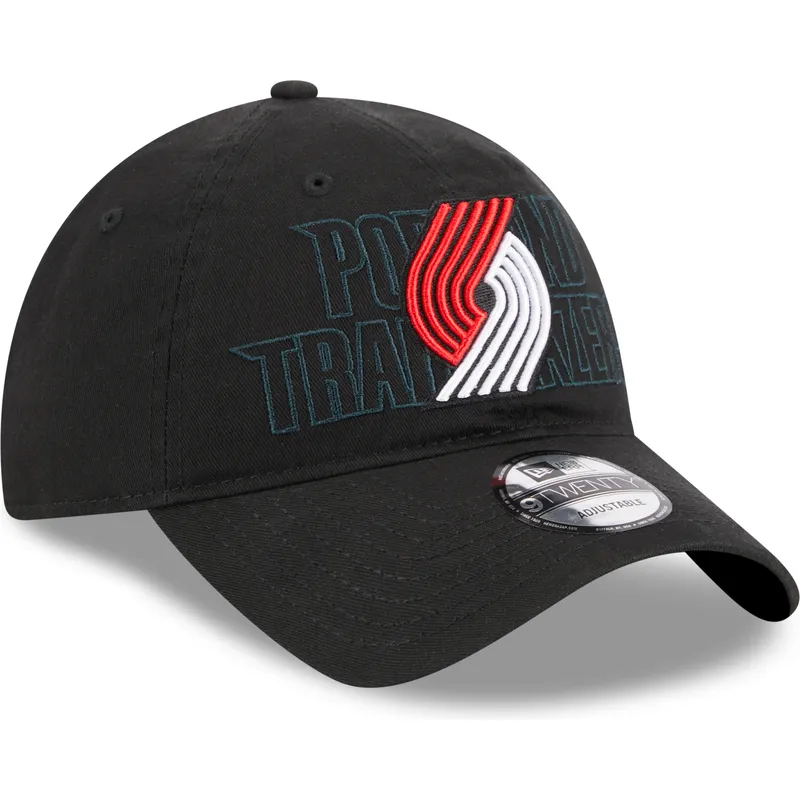 schwarze-verstellbare-gebogene-kappe-9twenty-draft-edition-2023-der-portland-trail-blazers-nba-von-new-era
