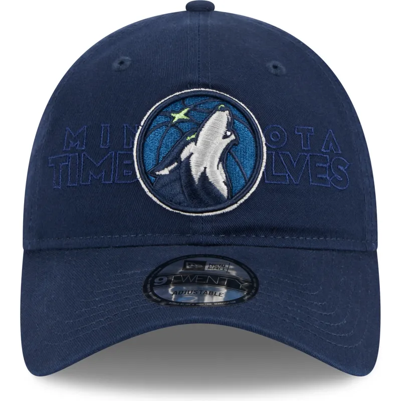 marineblaue-verstellbare-gebogene-kappe-9twenty-draft-edition-2023-der-minnesota-timberwolves-nba-von-new-era