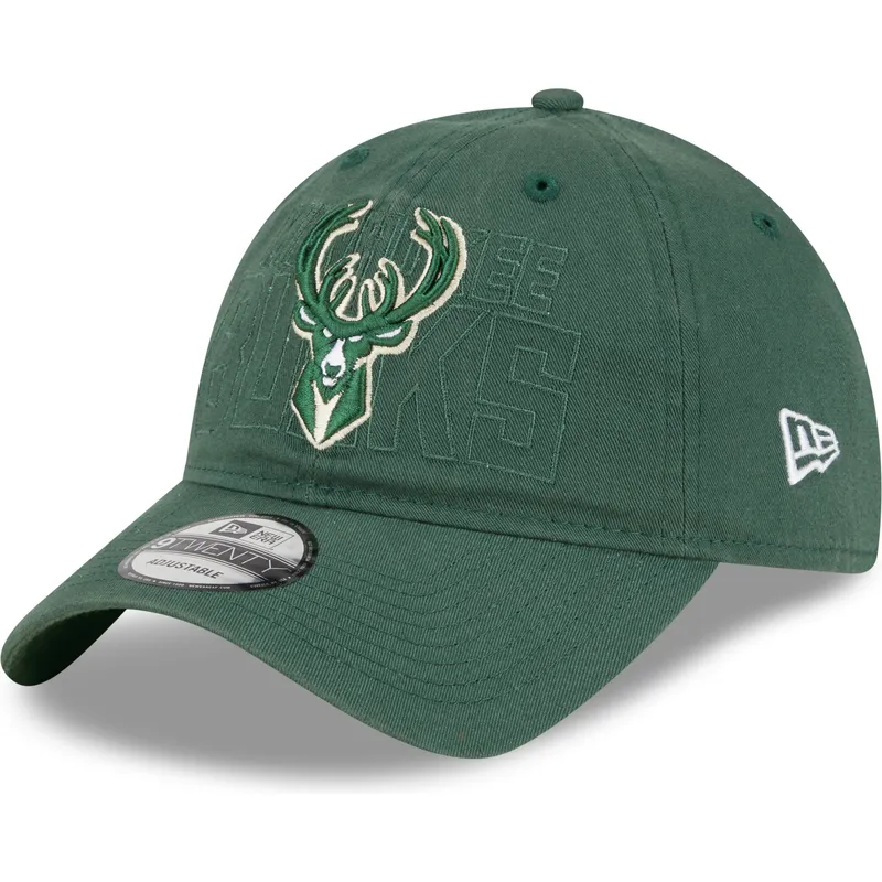 cepice-zaoblena-zelena-nastavitelny-9twenty-draft-edition-2023-milwaukee-bucks-nba-new-era