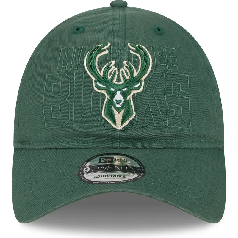 cepice-zaoblena-zelena-nastavitelny-9twenty-draft-edition-2023-milwaukee-bucks-nba-new-era