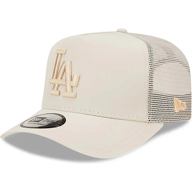 cepice-zaoblena-bezova-snapback-a-frame-tech-ripstop-los-angeles-dodgers-mlb-new-era