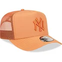 new-era-mlb-new-york-yankees-a-frame-tech-ripstop-braune-trucker-kappe-mit-braunem-logo