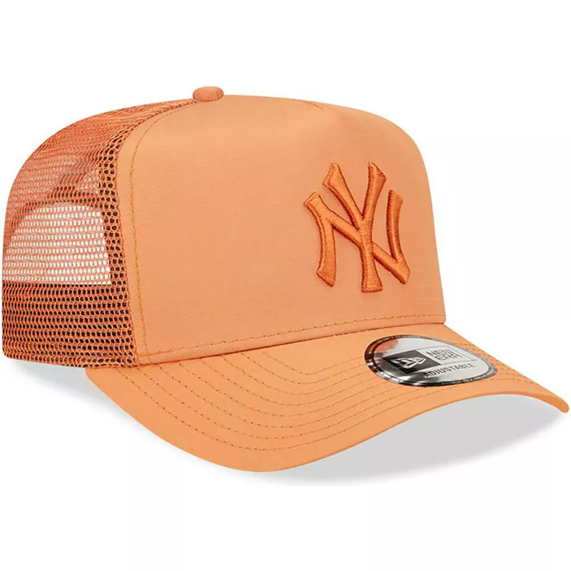 new-era-brown-logo-a-frame-tech-ripstop-new-york-yankees-mlb-brown-trucker-hat