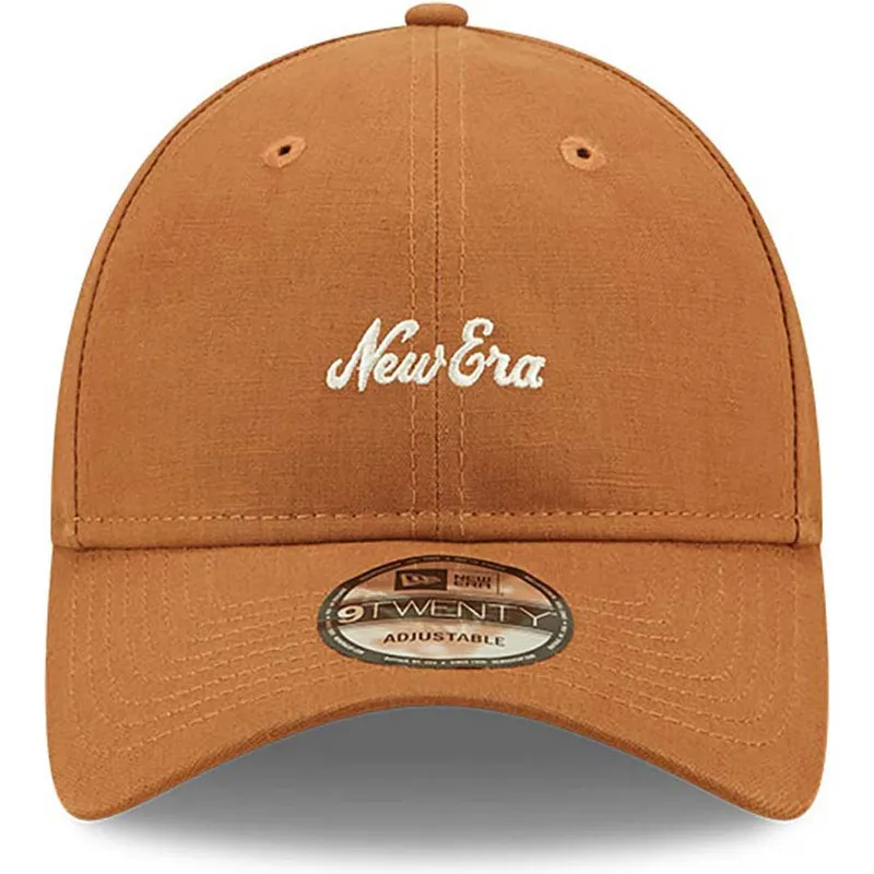 braune-verstellbare-curved-cap-9twenty-linen-von-new-era