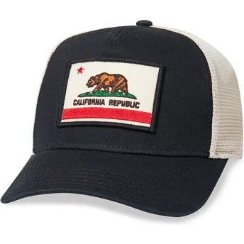 Gorra trucker negra y blanca snapback California Bear...
