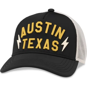 Schwarz-weiße Trucker-Cap Snapback Austin Texas Riptide Valin von American Needle