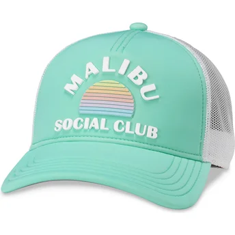 Καπέλο trucker πράσινο και λευκό snapback Malibu Social Club Riptide Valin της American Needle