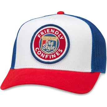 Old Style Valin Snapback Trucker-Cap in Weiß, Blau und Rot von American Needle