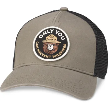 Smokey Bear Valin Snapback Trucker-Kappe in Braun und Schwarz von American Needle