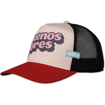 Beige und rote Trucker-Kappe Buenos Aires HFT von Coastal