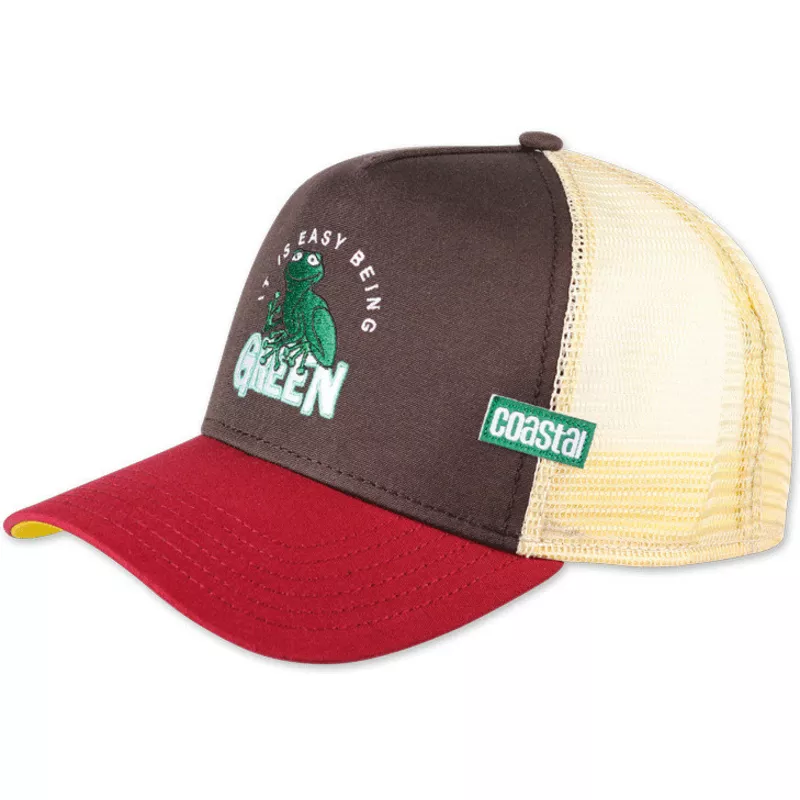 coastal-it-is-easy-being-green-hft-brown-and-red-trucker-hat