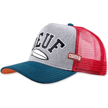 Graue, rote und blaue Trucker-Kappe Oeuf HFT von Coastal
