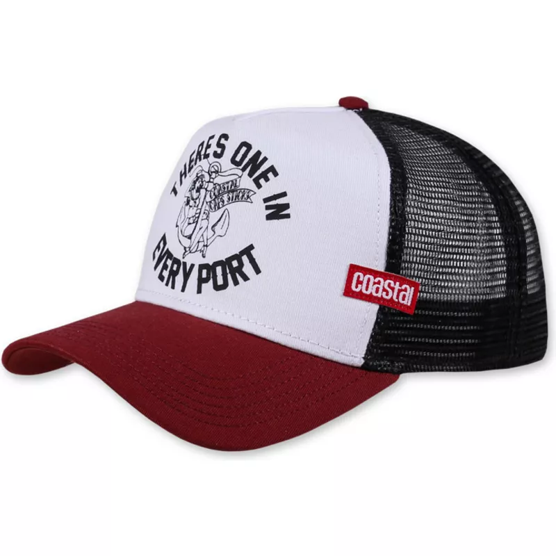 coastal-theres-one-in-every-port-hft-white-black-and-red-trucker-hat