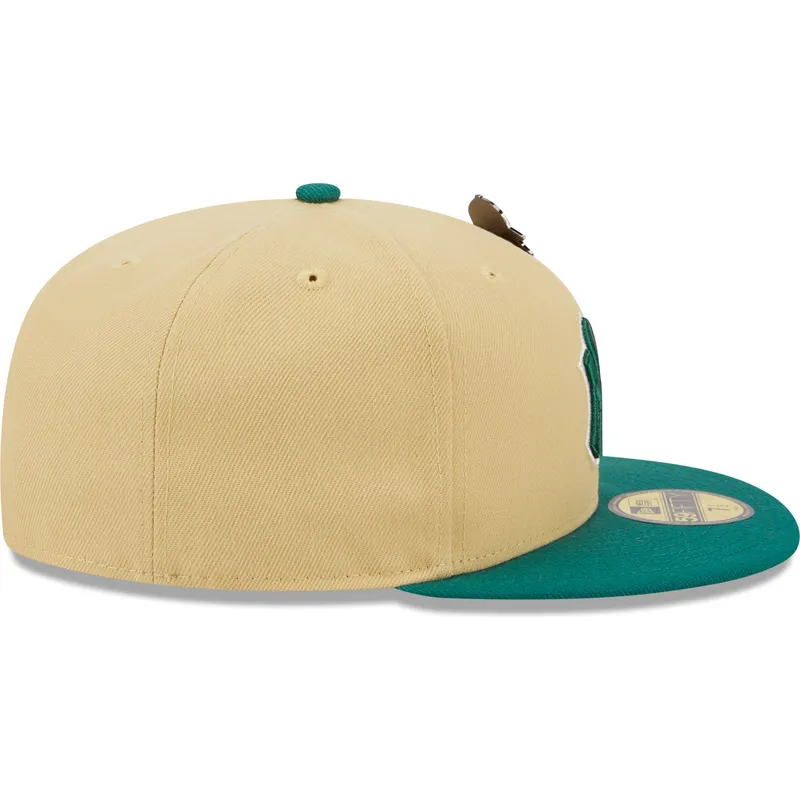 flache-beige-und-grune-anliegende-kappe-59fifty-the-elements-earth-pin-der-new-york-yankees-mlb-von-new-era