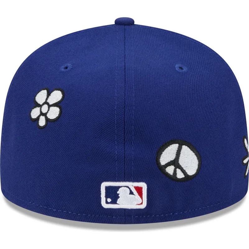 blaue-flache-fitted-kappe-59fifty-sunlight-pop-der-los-angeles-dodgers-mlb-von-new-era
