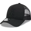 new-era-black-logo-9forty-a-frame-all-day-trucker-atlanta-braves-mlb-black-trucker-hat