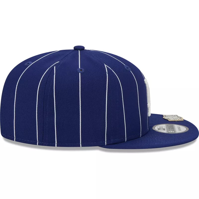new-era-flat-brim-9fifty-pinstripe-visor-clip-los-angeles-dodgers-mlb-blue-snapback-cap