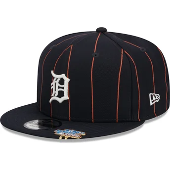 Marinblå platt keps snapback 9FIFTY Pinstripe Visor Clip från Detroit Tigers MLB av New Era
