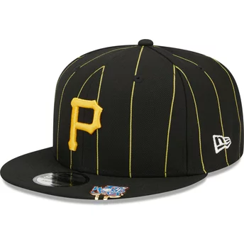 New Era Flat Brim 9FIFTY Pinstripe Visor Clip Pittsburgh Pirates MLB Black Snapback Cap