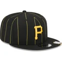 schwarze-flache-snapback-kappe-9fifty-pinstripe-visor-clip-der-pittsburgh-pirates-mlb-von-new-era