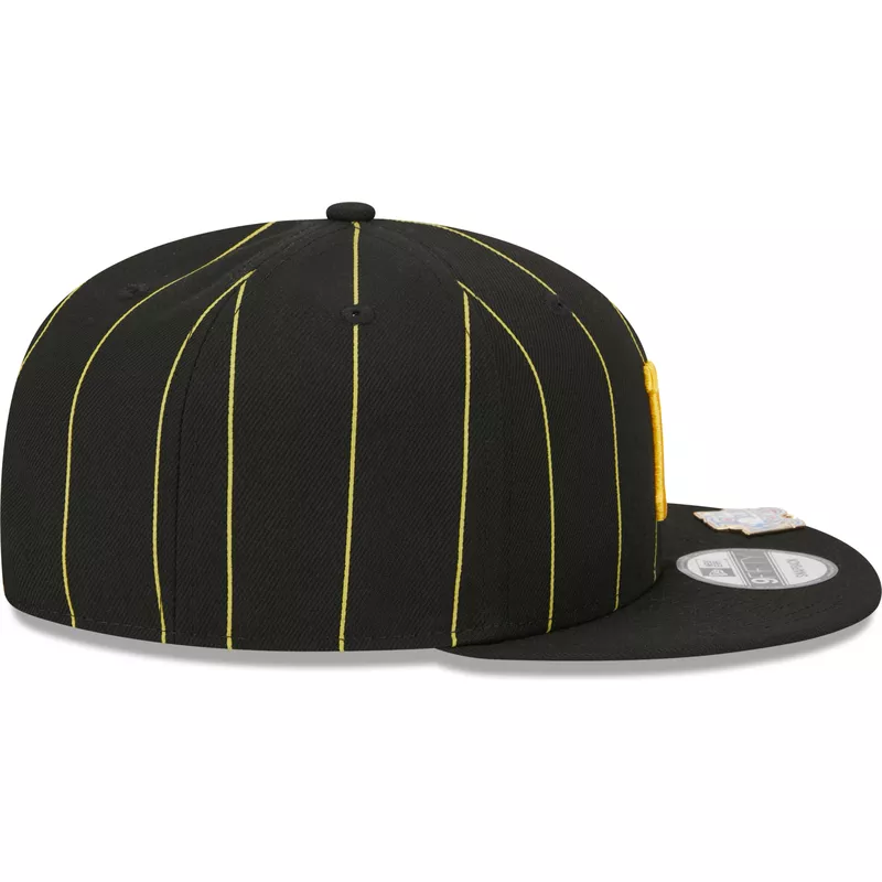 new-era-flat-brim-9fifty-pinstripe-visor-clip-pittsburgh-pirates-mlb-black-snapback-cap