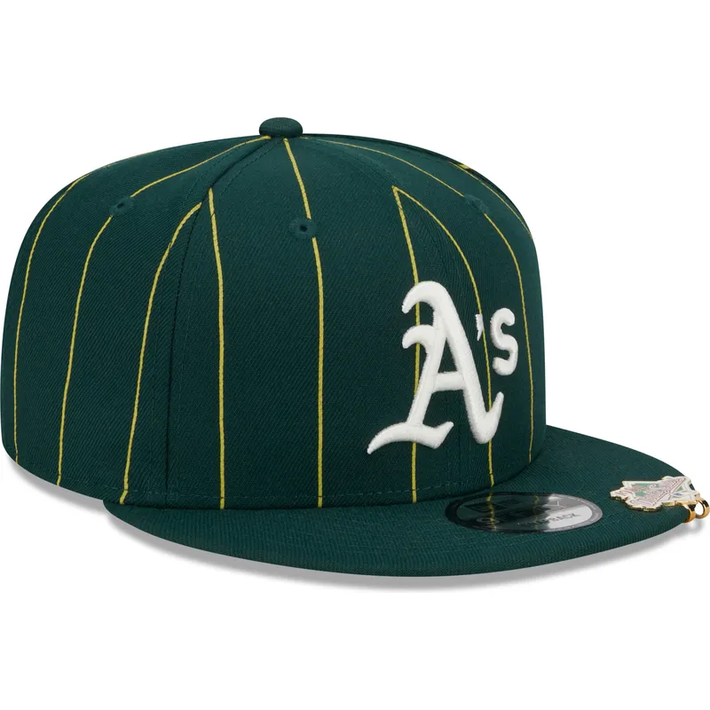 gorra-plana-verde-snapback-9fifty-pinstripe-visor-clip-de-oakland-athletics-mlb-de-new-era