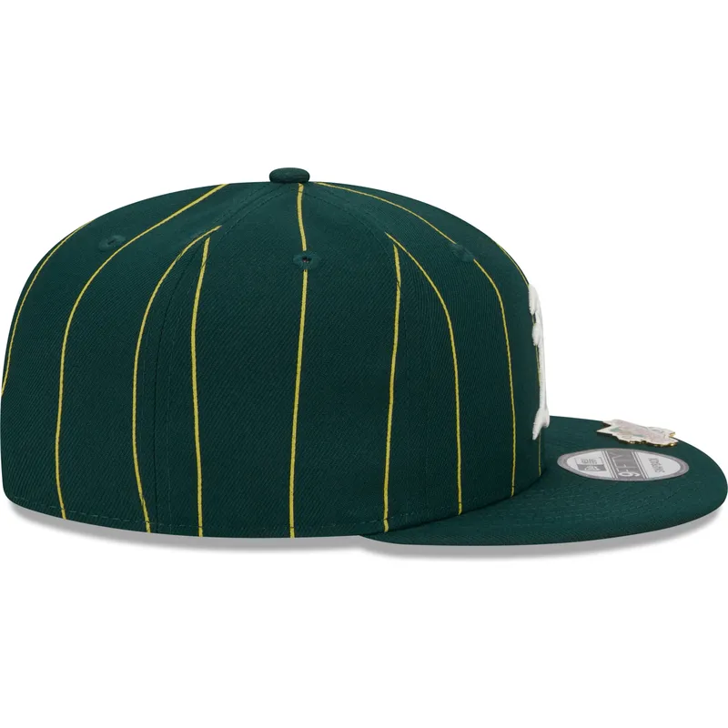 gron-platt-snapback-keps-9fifty-pinstripe-visor-clip-fran-oakland-athletics-mlb-av-new-era