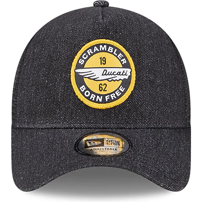 cepice-zaoblena-cerna-snapback-denim-a-frame-ducati-motor-motogp-new-era