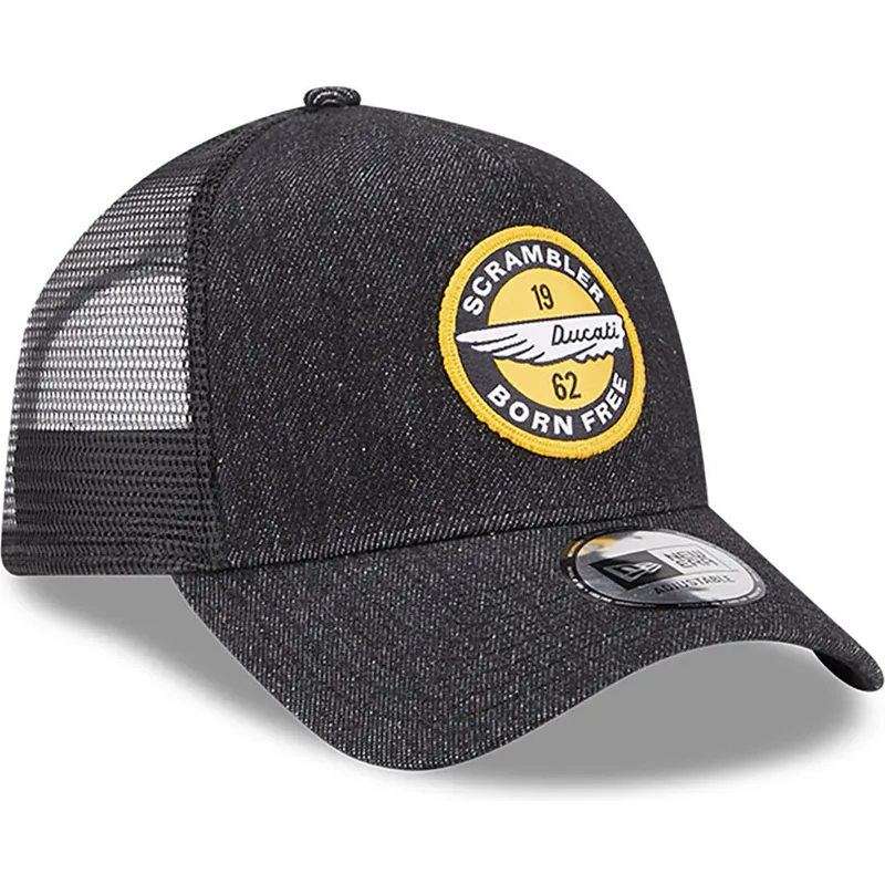 cepice-zaoblena-cerna-snapback-denim-a-frame-ducati-motor-motogp-new-era