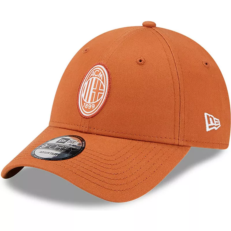 new-era-curved-brim-9forty-seasonal-ac-milan-serie-a-orange-adjustable-cap