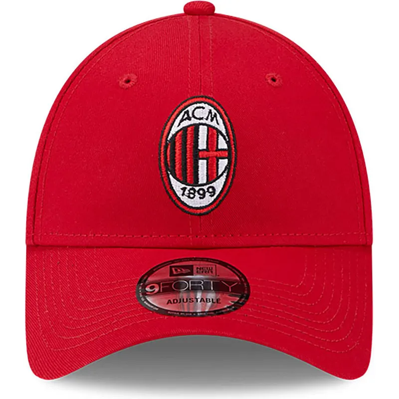 rote-verstellbare-curved-cap-9forty-core-von-ac-milan-serie-a-von-new-era