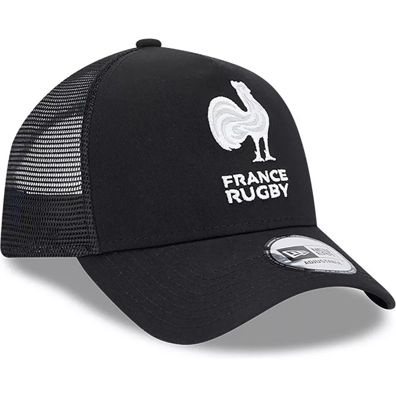new-era-a-frame-monochrome-french-rugby-federation-ffr-black-trucker-hat