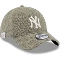 verstellbare-graue-9twenty-tweed-pack-kappe-der-new-york-yankees-mlb-von-new-era