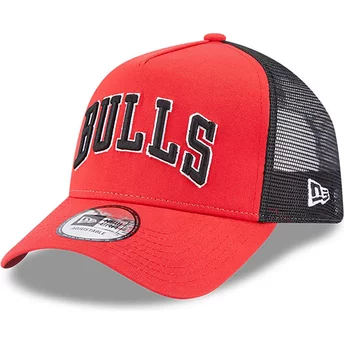 New Era A Frame Team Script Chicago Bulls NBA Red Trucker Hat
