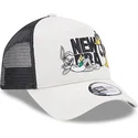 beige-a-frame-trucker-cap-von-bugs-bunny-und-daffy-duck-looney-tunes-von-new-era