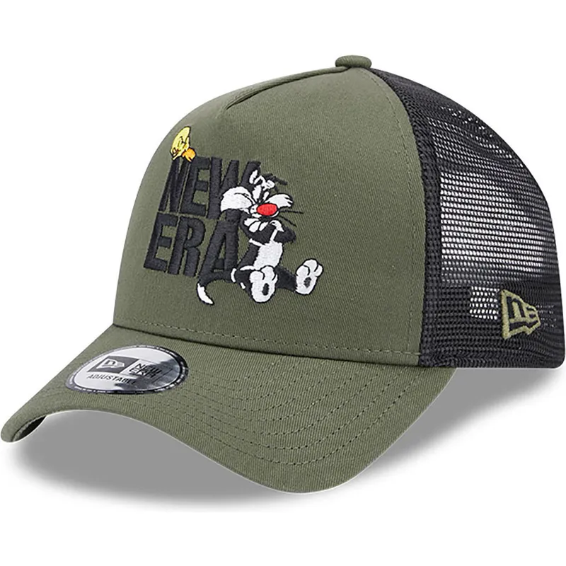 cepice-zaoblena-zelena-snapback-a-frame-piolin-y-silvestre-looney-tunes-new-era